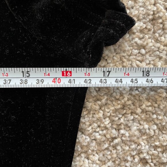 No Boundaries Stretch Velvet Short Sleeve Turtleneck Black 90s - Picture 8 of 8